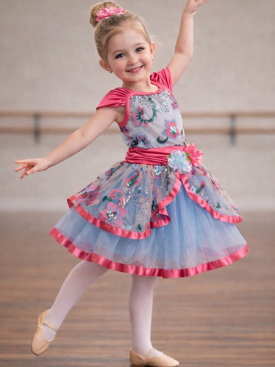 Weissman Other - Weissman XSC 4T Dance Dress Style 10822 Pink Blue Sequin Tulle Costume